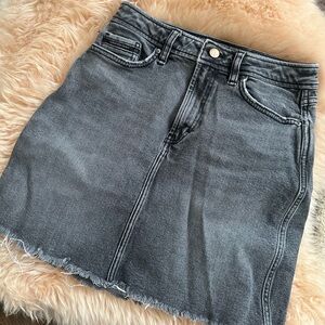 Black denim washed skirt frayed Calvin Klein